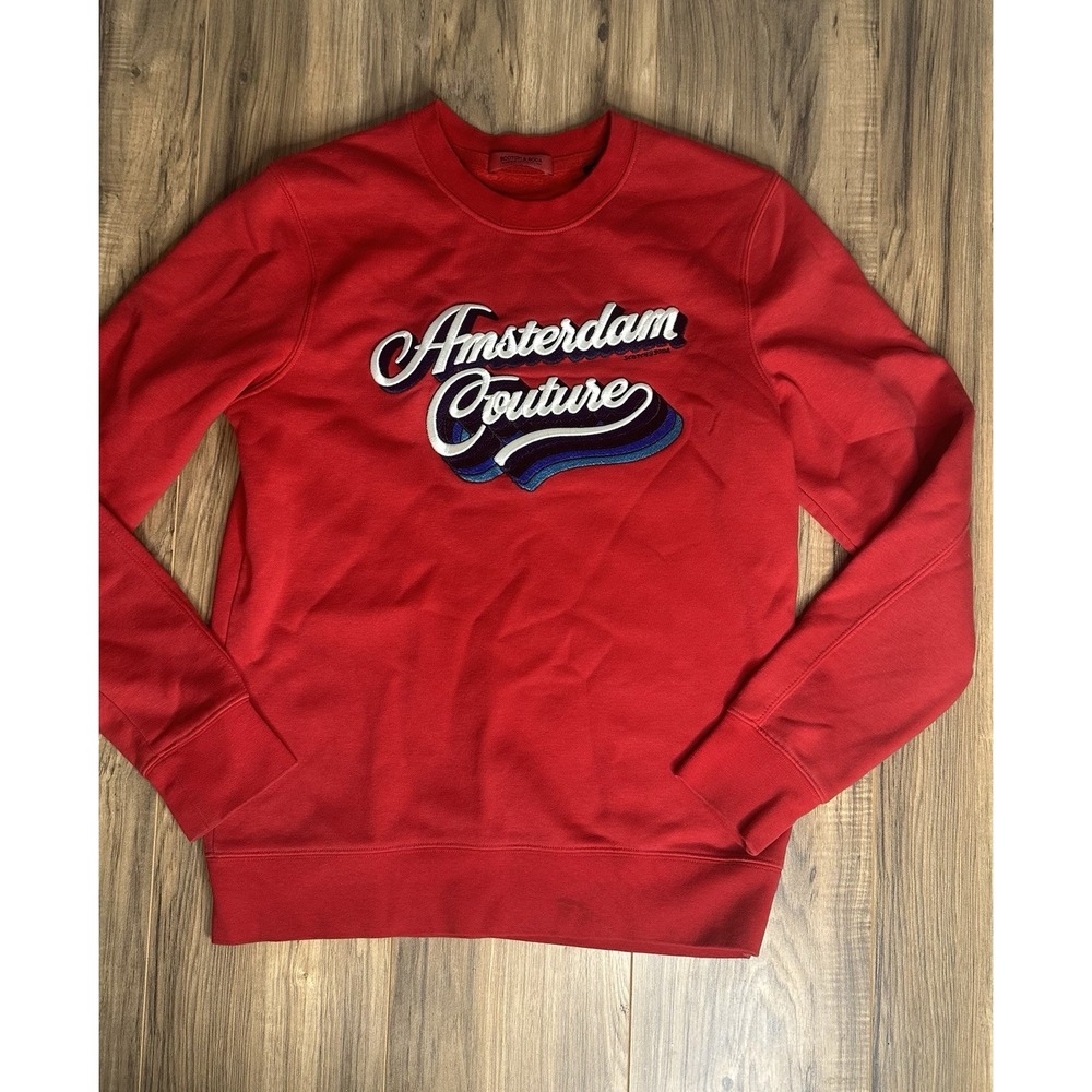 Scotch & Soda Red Amsterdam Couture Crewneck Sweater